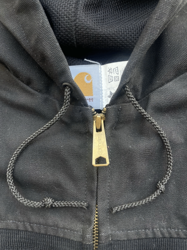 Vintage Carhartt Aztec Jacket Black JR0105 Men’s XL Southwest Hooded Workwear - Image 11