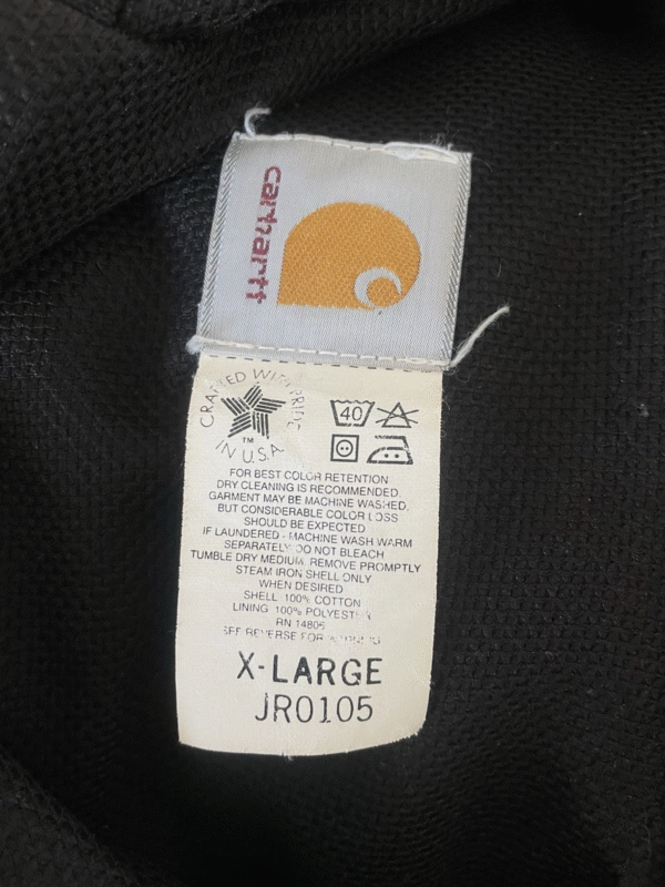Vintage Carhartt Aztec Jacket Black JR0105 Men’s XL Southwest Hooded Workwear - Image 12
