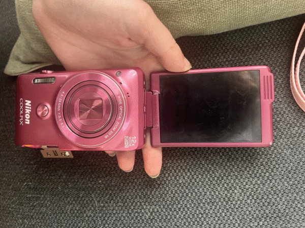 Used Rare Pink 16MP Compact Digital Camera – Flip Screen & Zoom